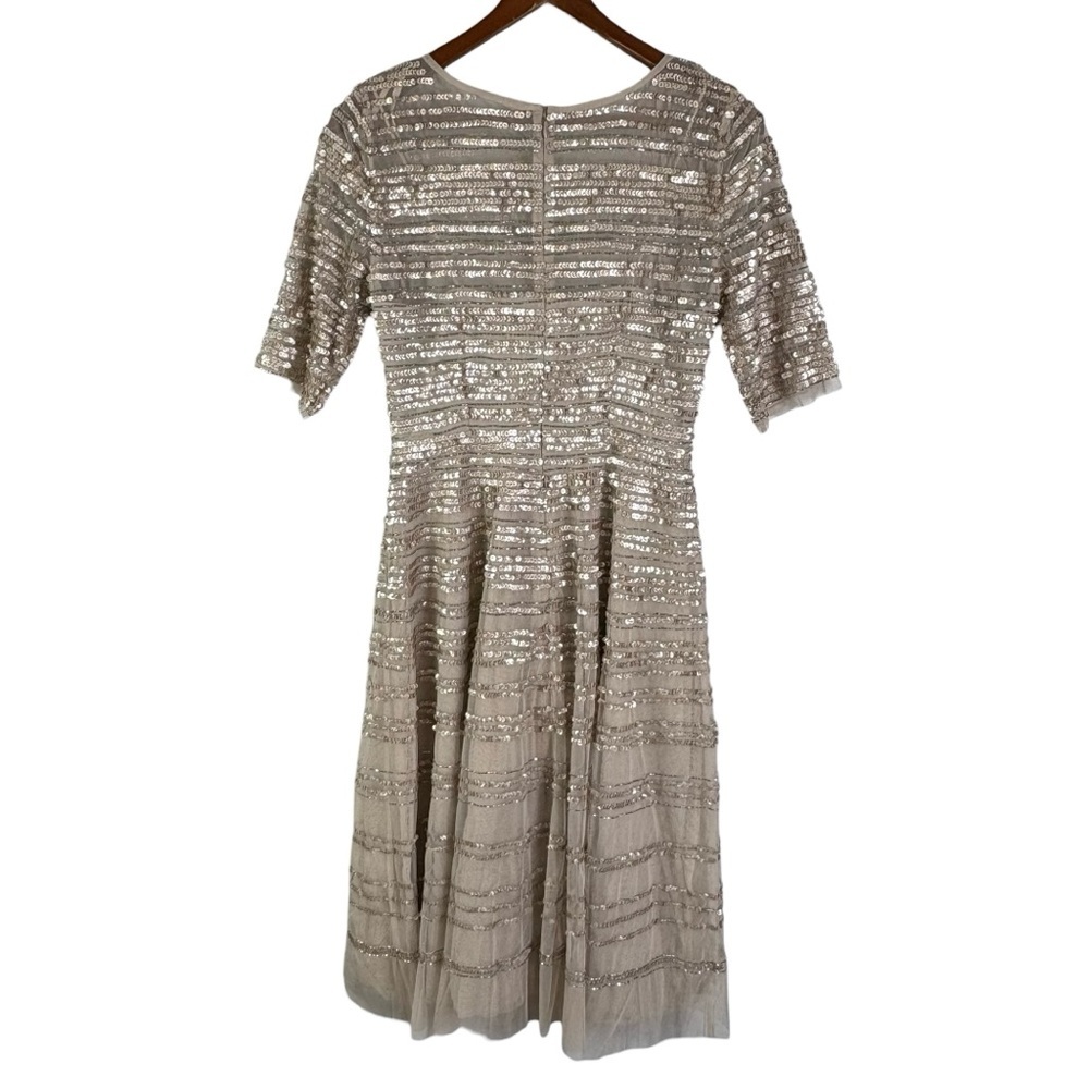 NWT Johnny Was Champagne Beaded Mesh Dress Size 4 Cocktail Party Evening Event - Picture 6 of 14